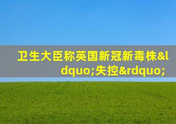 卫生大臣称英国新冠新毒株“失控”