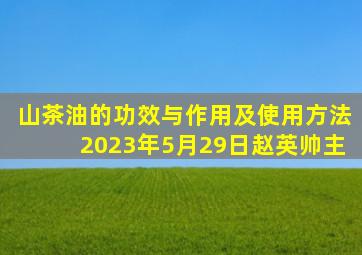 山茶油的功效与作用及使用方法2023年5月29日赵英帅主